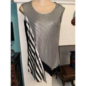 Vintage Y2K Save the Queen Metallic Shimmer Striped Layered Sleeveless Top S